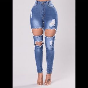 Fashion Nova Distressed Jeans